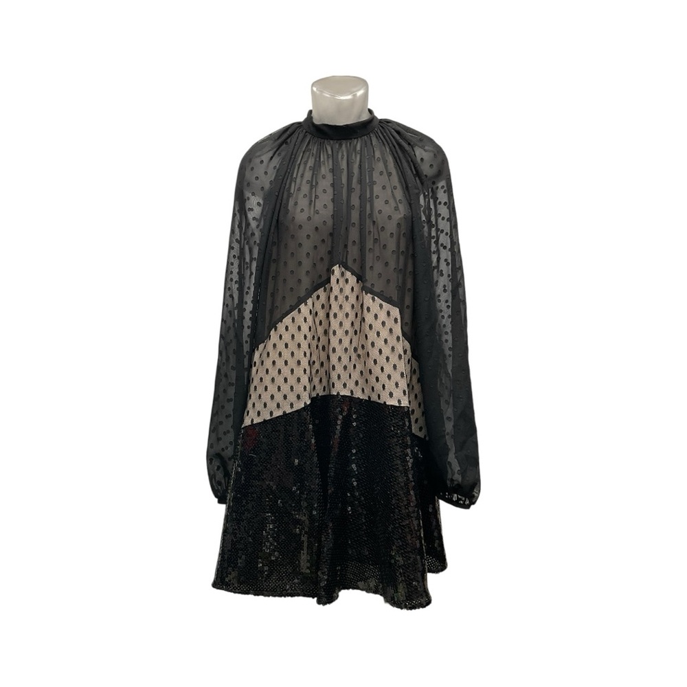 Giamba Paris Formal Lace Sequin Tent Mini-Dress 38 /XXS Party Wedding Oversized